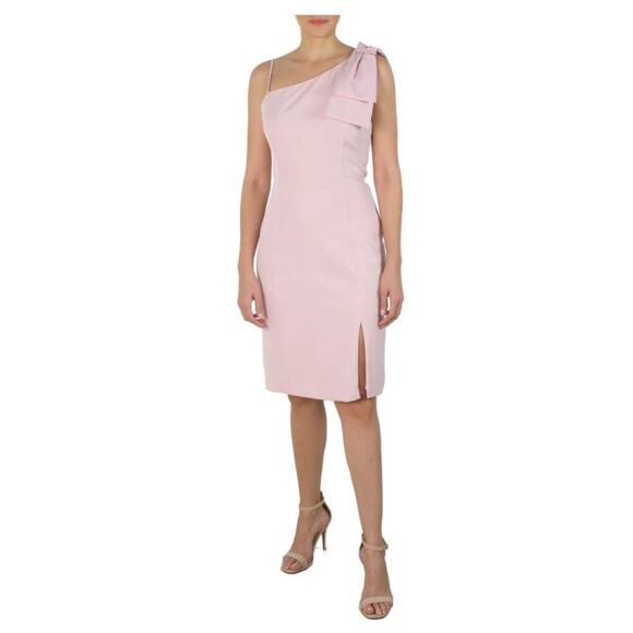Julia Jordan One-Shoulder Maxi Sheath Dress in Blush Pink with Bow size 12 #13 - Picture 1 of 7